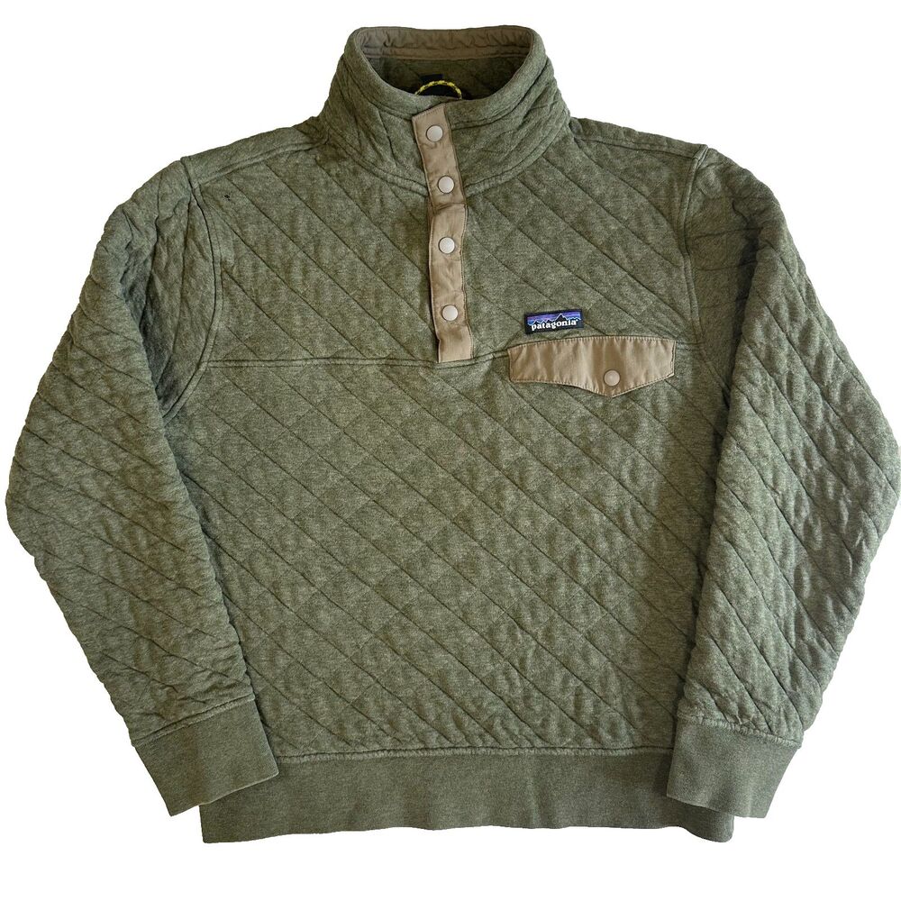 Patagonia Organic Cotton Quilt Snap-T Pullover Men's Size S Small Green - Picture 12 of 16